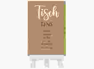 Tischaufsteller Hochzeit Noble Tischaufsteller kraftpapier mit elegantem Schriftzug