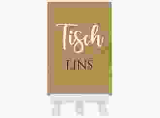 Tischnummer Hochzeit Noble Tischaufsteller kraftpapier mit elegantem Schriftzug