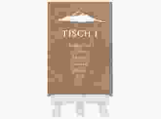 Tischaufsteller Hochzeit Berghochzeit Tischaufsteller kraftpapier mit Berg-Motiv