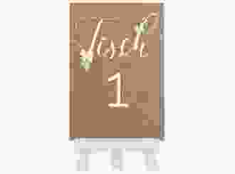 Tischnummer Hochzeit Inlove Tischaufsteller beige