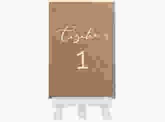 Tischnummer Hochzeit Jawort Tischaufsteller beige modern minimalistisch mit veredelter Aufschrift