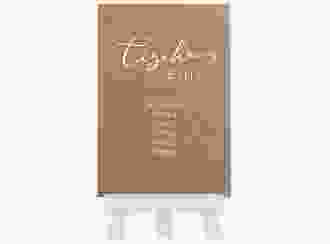 Tischaufsteller Hochzeit Jawort Tischaufsteller beige modern minimalistisch mit veredelter Aufschrift