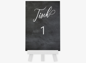 Klick: Details zu Tischnummer Hochzeit "Chalkboard" anzeigen Tischnummer Hochzeit Chalkboard Tischaufsteller schwarz