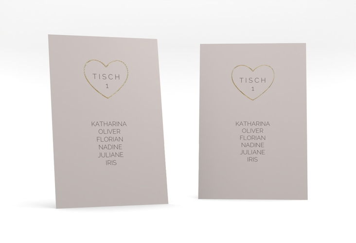 Tischaufsteller Hochzeit Lebenstraum Tischaufsteller grau gold