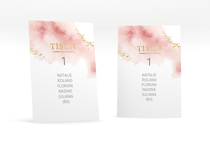 Tischaufsteller Hochzeit Pastell Tischaufsteller rosa gold