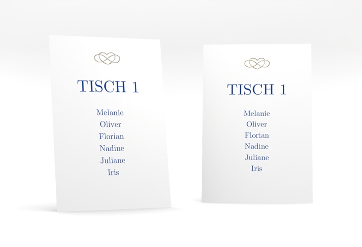 Tischaufsteller Hochzeit Infinity Tischaufsteller blau gold