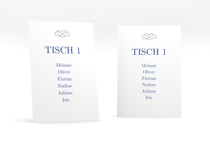 Tischaufsteller Hochzeit Infinity Tischaufsteller blau rosegold