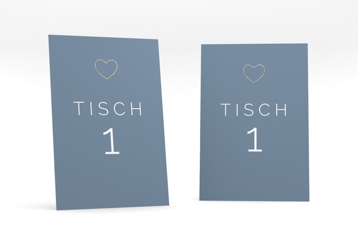 Tischnummer Hochzeit Lebenstraum Tischaufsteller blau gold