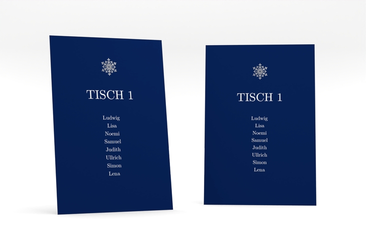 Tischaufsteller Hochzeit Crystal Tischaufsteller blau silber mit Eiskristall