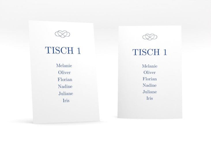 Tischaufsteller Hochzeit Infinity Tischaufsteller blau silber