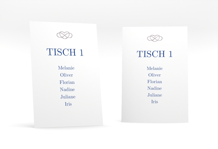 Tischaufsteller Hochzeit Infinity Tischaufsteller blau rosegold