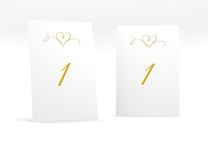 Tischnummer Hochzeit Envie Tischaufsteller gold gold
