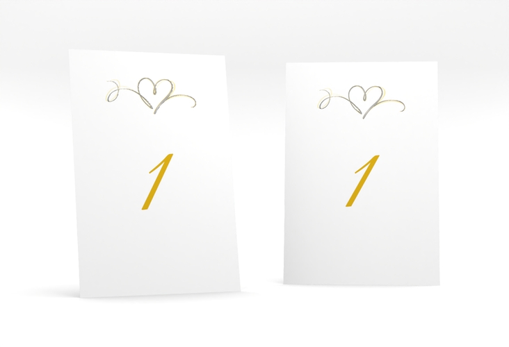 Tischnummer Hochzeit Envie Tischaufsteller gold silber
