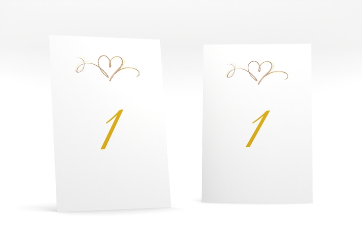 Tischnummer Hochzeit Envie Tischaufsteller gold rosegold