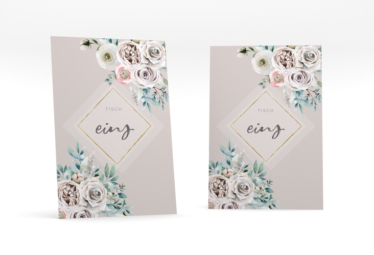 Tischnummer Hochzeit Romance Tischaufsteller rosa gold