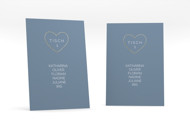 Tischaufsteller Hochzeit Lebenstraum Tischaufsteller blau gold