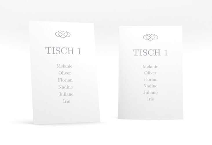 Tischaufsteller Hochzeit Infinity Tischaufsteller grau silber