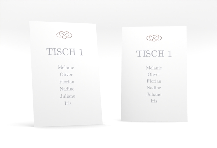 Tischaufsteller Hochzeit Infinity Tischaufsteller grau rosegold