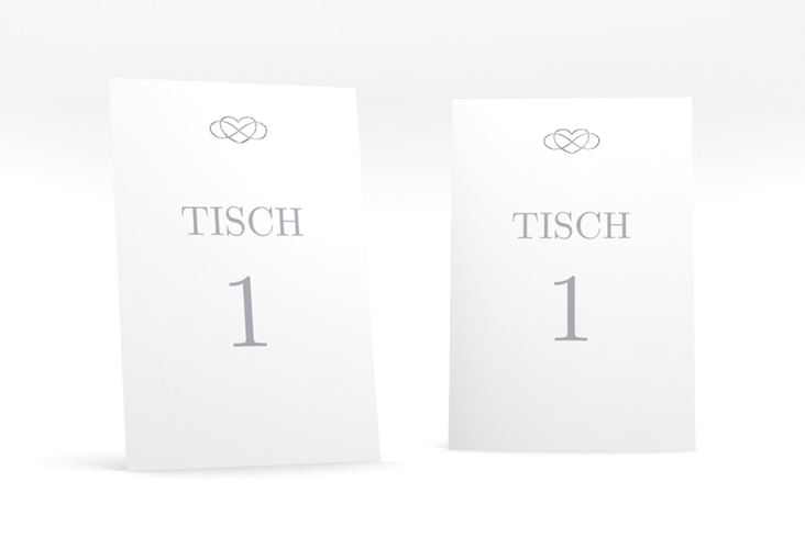 Tischnummer Hochzeit Infinity Tischaufsteller grau silber