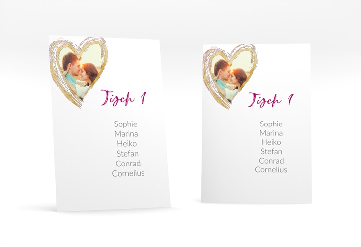 Tischaufsteller Hochzeit Liebe Tischaufsteller pink gold