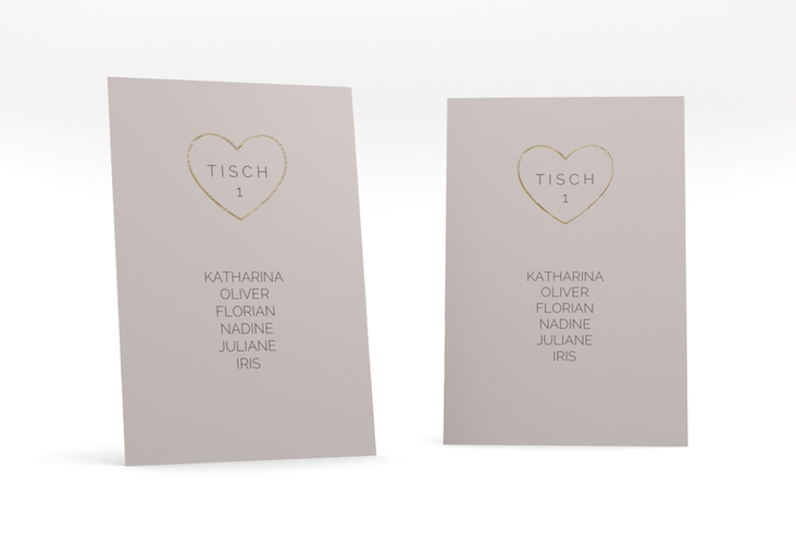 Tischaufsteller Hochzeit Lebenstraum Tischaufsteller grau gold
