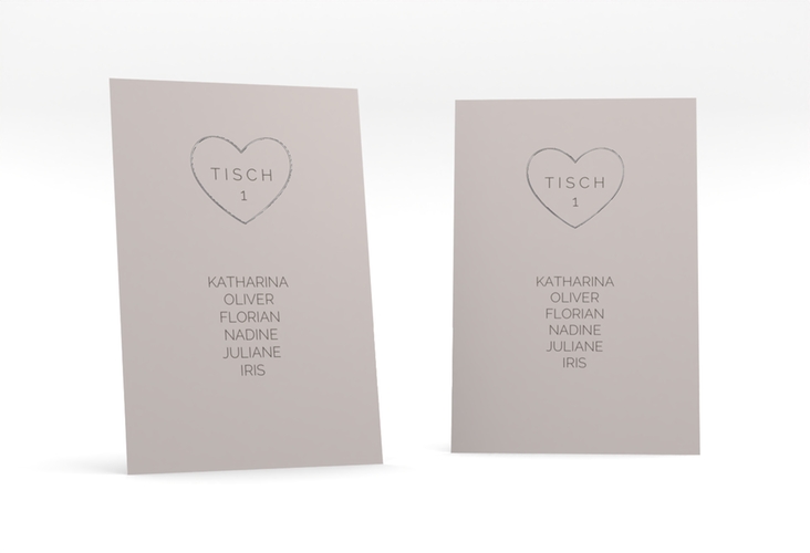 Tischaufsteller Hochzeit Lebenstraum Tischaufsteller grau silber