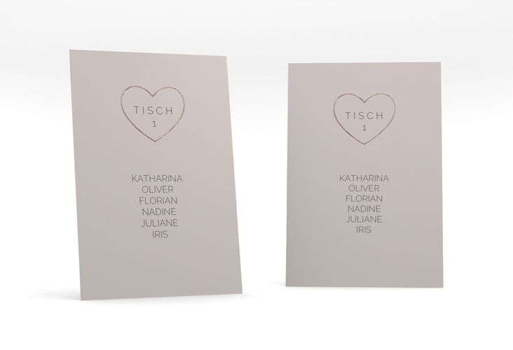Tischaufsteller Hochzeit Lebenstraum Tischaufsteller grau rosegold