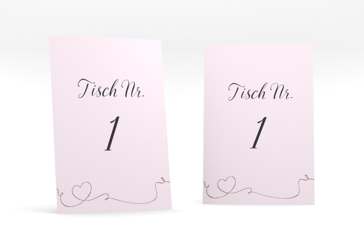 Tischnummer Hochzeit Dolce Tischaufsteller rosa rosegold