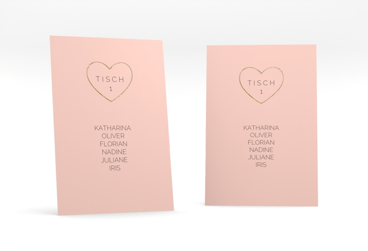 Tischaufsteller Hochzeit Lebenstraum Tischaufsteller rosa gold