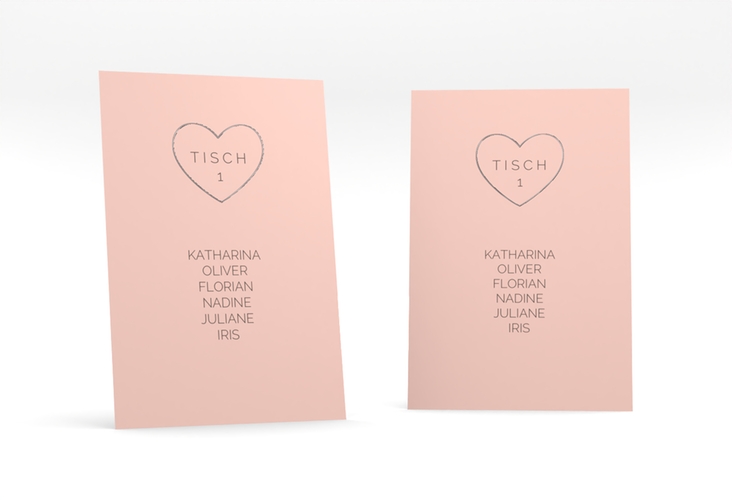 Tischaufsteller Hochzeit Lebenstraum Tischaufsteller rosa silber