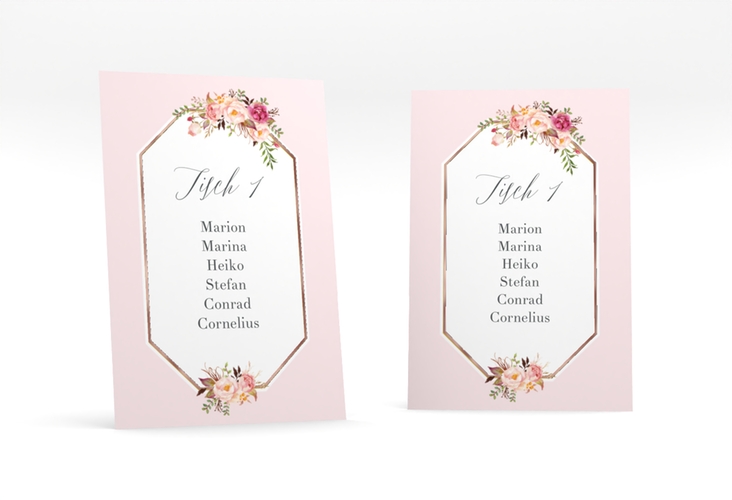 Tischaufsteller Hochzeit Prachtvoll Tischaufsteller rosa rosegold