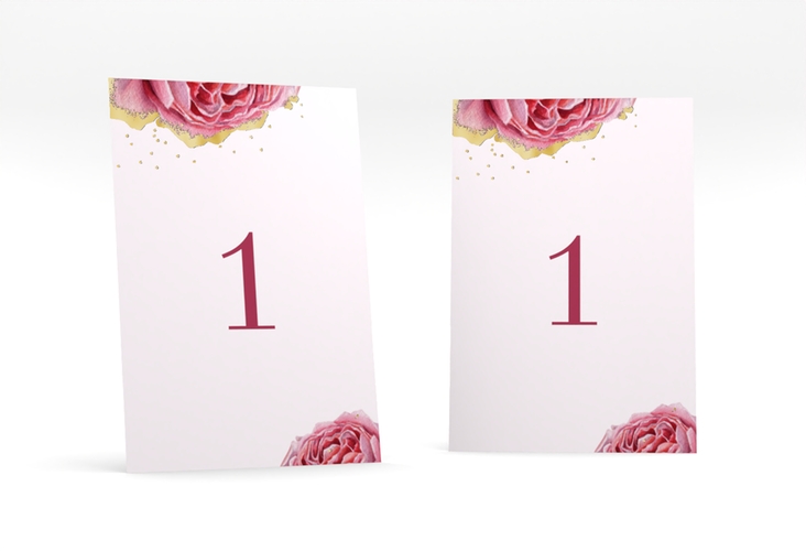 Tischnummer Hochzeit Cherie Tischaufsteller rosa gold