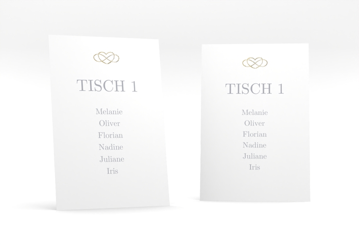 Tischaufsteller Hochzeit Infinity Tischaufsteller grau gold
