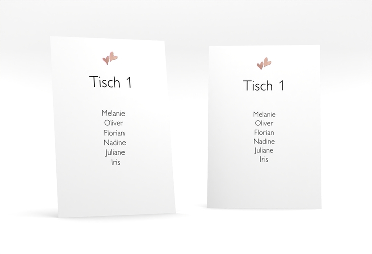 Tischaufsteller Hochzeit Twohearts Tischaufsteller pink rosegold