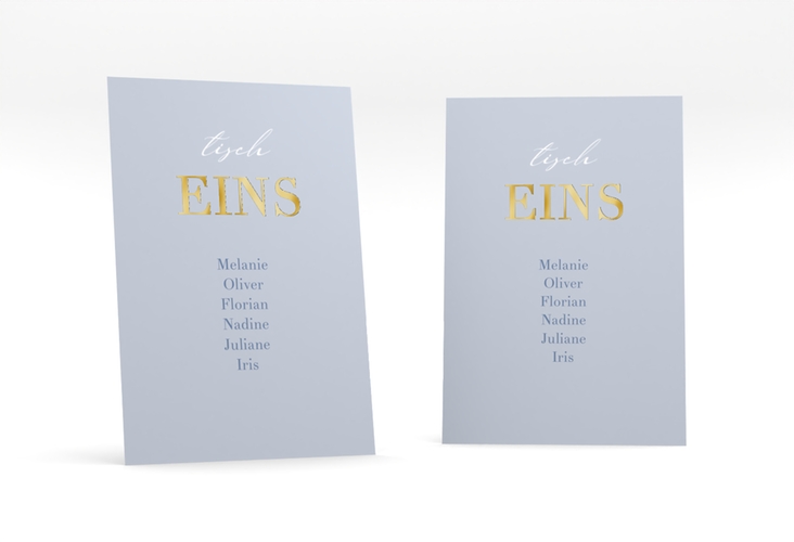 Tischaufsteller Hochzeit Moment Tischaufsteller blau gold