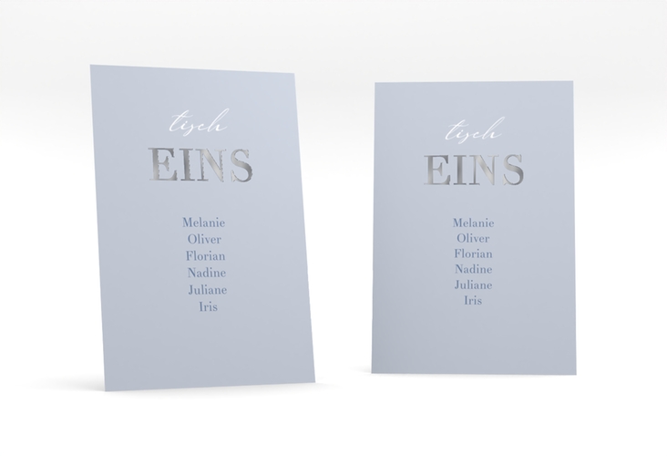 Tischaufsteller Hochzeit Moment Tischaufsteller blau silber