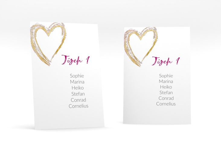 Tischaufsteller Hochzeit Liebe Tischaufsteller pink gold