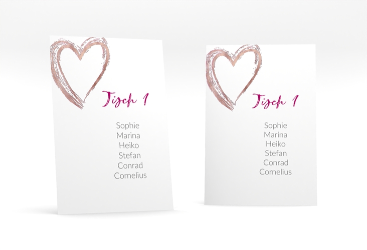 Tischaufsteller Hochzeit Liebe Tischaufsteller pink rosegold