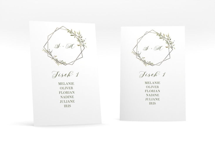 Tischaufsteller Hochzeit Acacia Tischaufsteller weiss silber