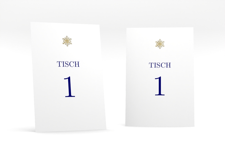 Tischnummer Hochzeit Crystal Tischaufsteller weiss gold mit Eiskristall