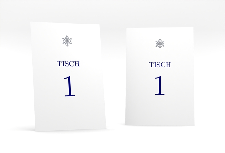 Tischnummer Hochzeit Crystal Tischaufsteller weiss silber mit Eiskristall
