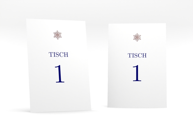 Tischnummer Hochzeit Crystal Tischaufsteller weiss rosegold mit Eiskristall