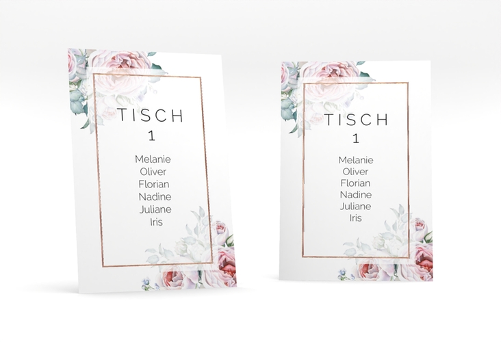 Tischaufsteller Hochzeit Embrace Tischaufsteller weiss rosegold