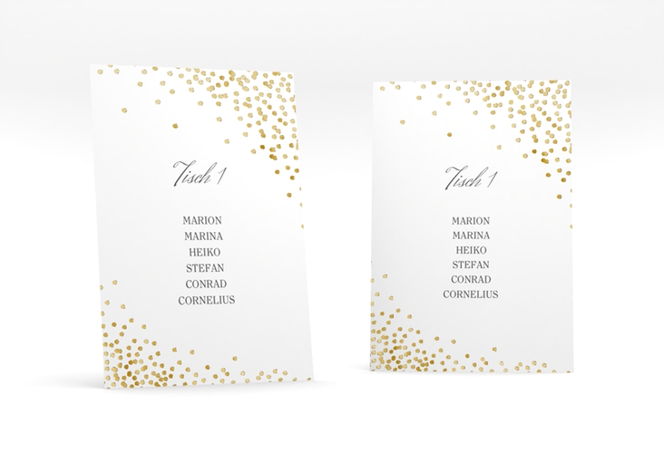 Tischaufsteller Hochzeit Glitter Tischaufsteller weiss gold