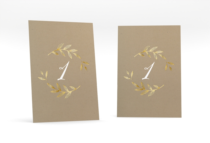 Tischnummer Hochzeit Naturelove Tischaufsteller weiss gold