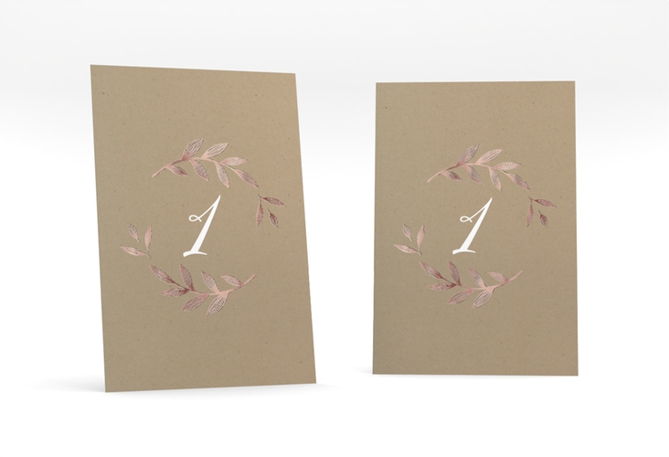 Tischnummer Hochzeit Naturelove Tischaufsteller weiss rosegold
