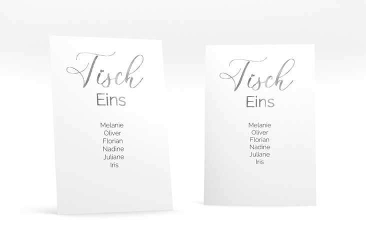 Tischaufsteller Hochzeit Eheschließung Tischaufsteller weiss silber