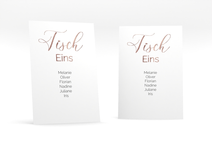 Tischaufsteller Hochzeit Eheschließung Tischaufsteller weiss rosegold