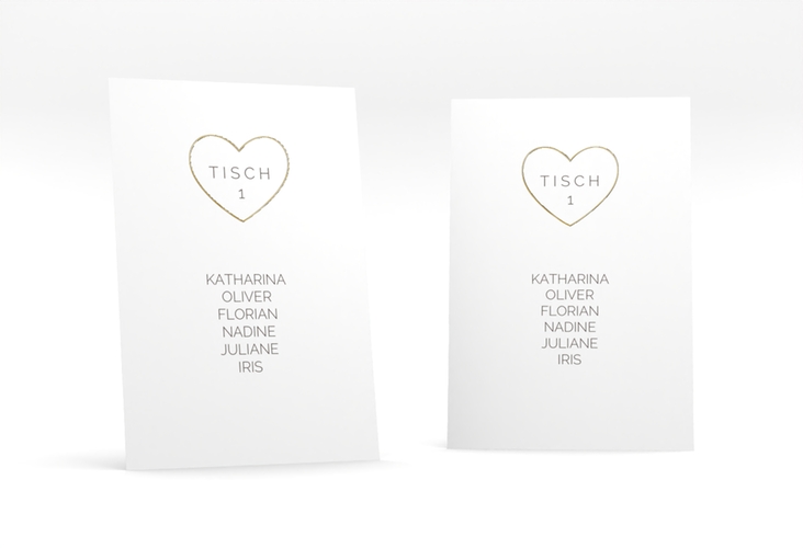 Tischaufsteller Hochzeit Lebenstraum Tischaufsteller weiss gold