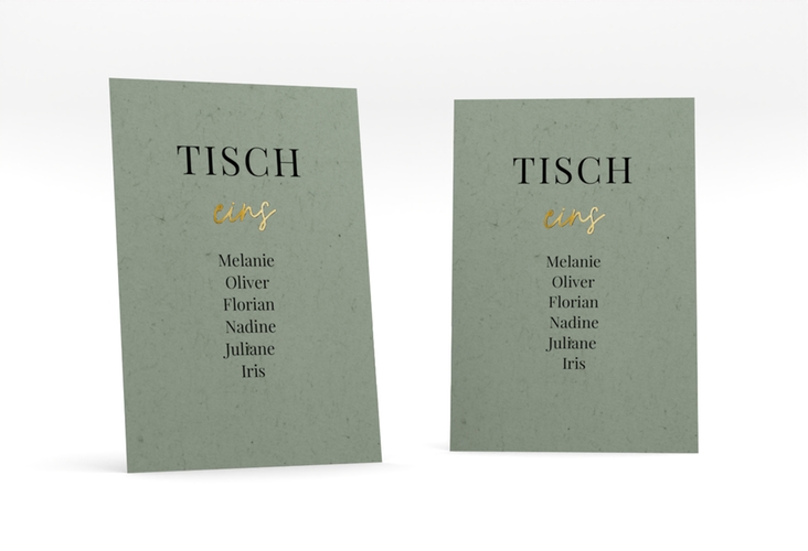 Tischaufsteller Hochzeit Easy Tischaufsteller gruen gold im modernen minimalistischen Design
